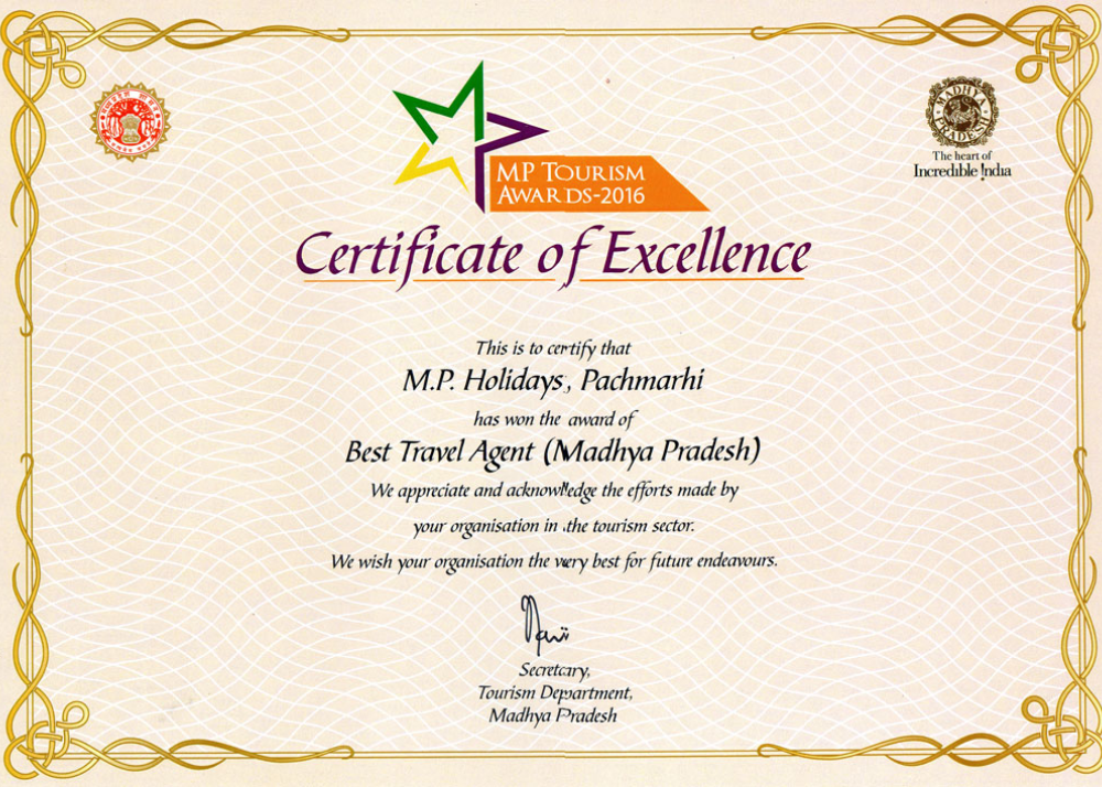 Certificate of Excellence for Year 2016